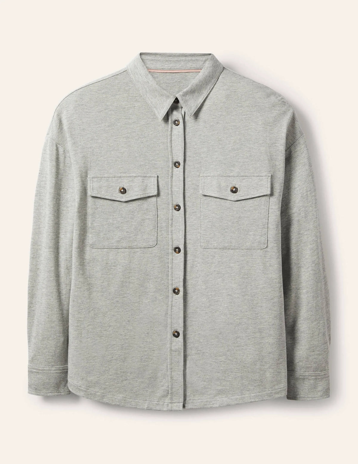 Relaxed Jersey Shirt-Grey Marl