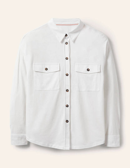 Relaxed Jersey Shirt-White