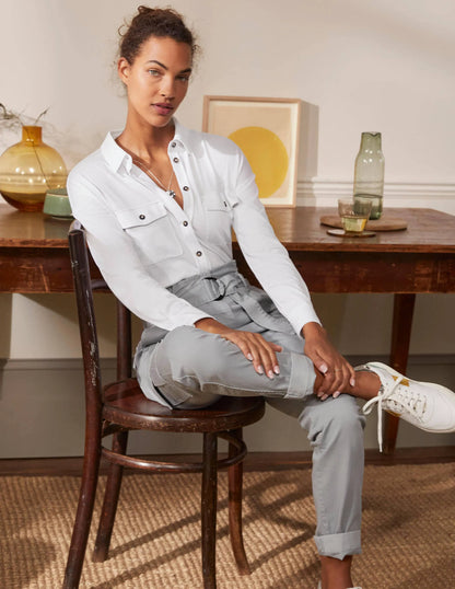 Relaxed Jersey Shirt-White