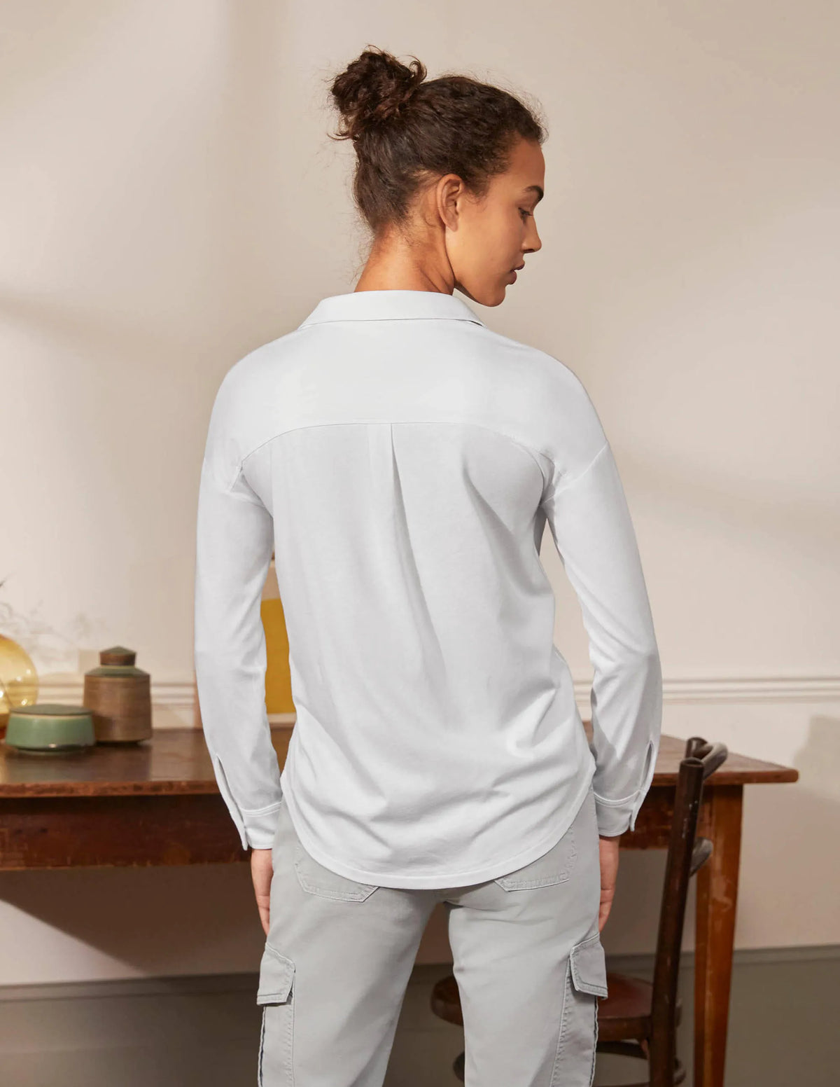 Relaxed Jersey Shirt-White