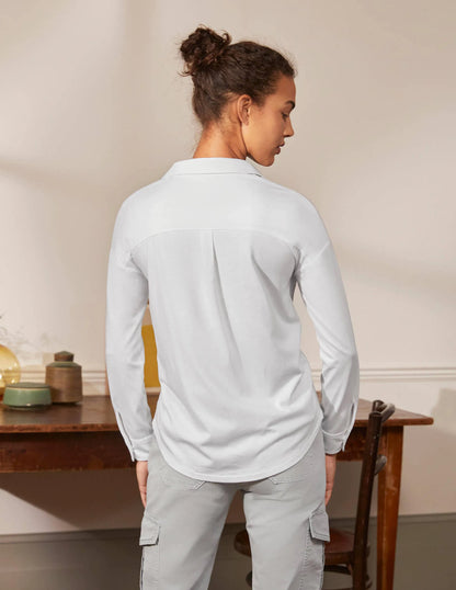 Relaxed Jersey Shirt-White
