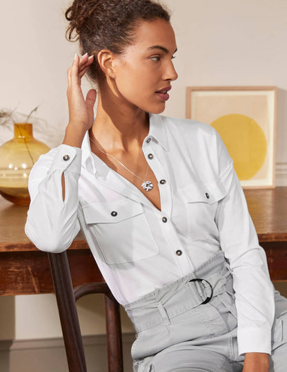 Relaxed Jersey Shirt-White