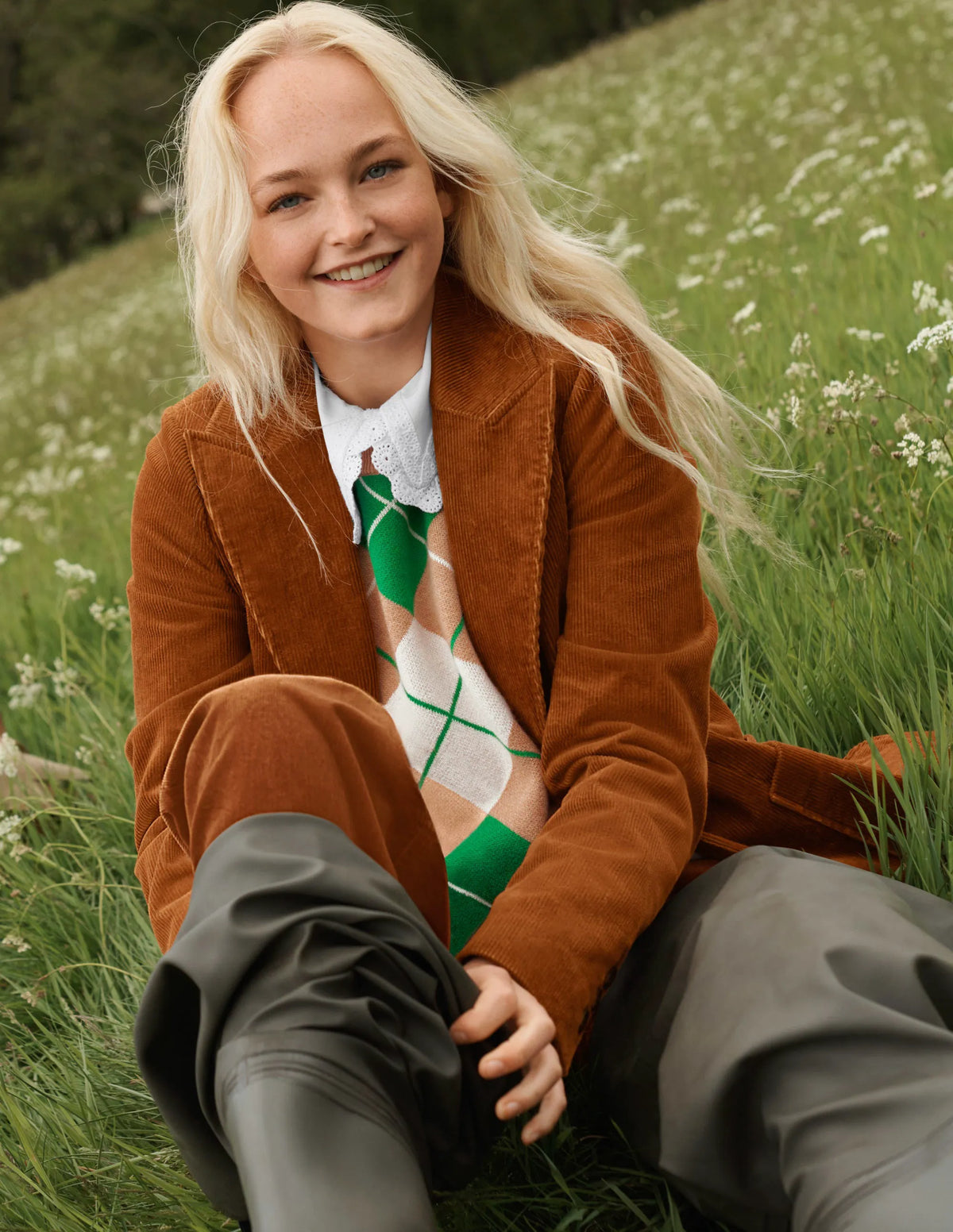 Victoria Cord Blazer-Ginger
