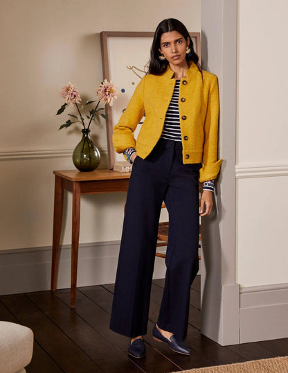 Textured Wool Jacket-Honey Gold