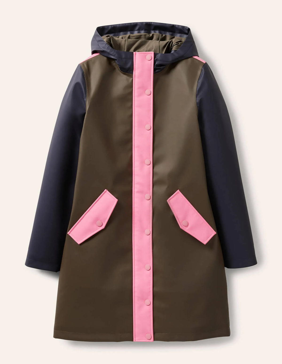 Morris Waterproof Mac-Khaki and Navy Colourblock