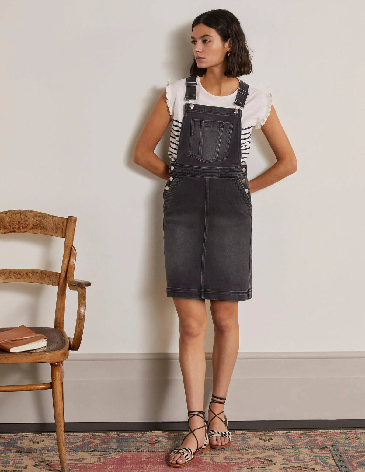 Easy Overall Dress-Washed Black