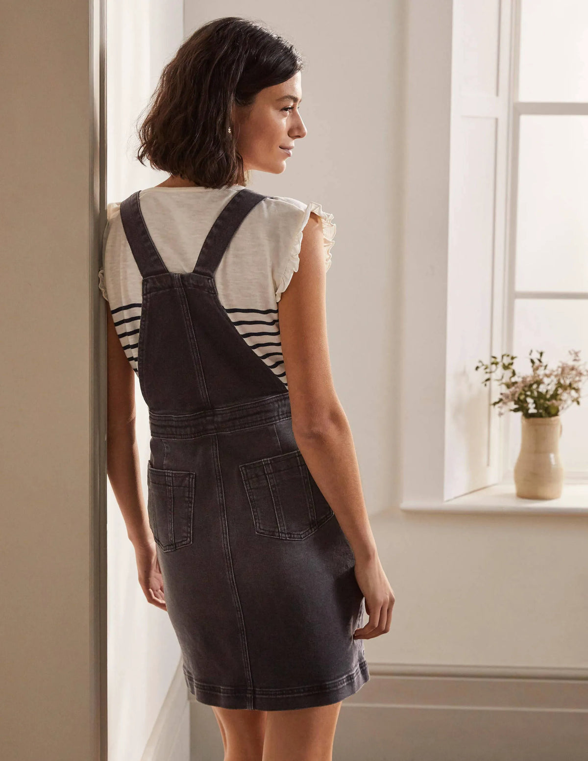 Easy Overall Dress-Washed Black
