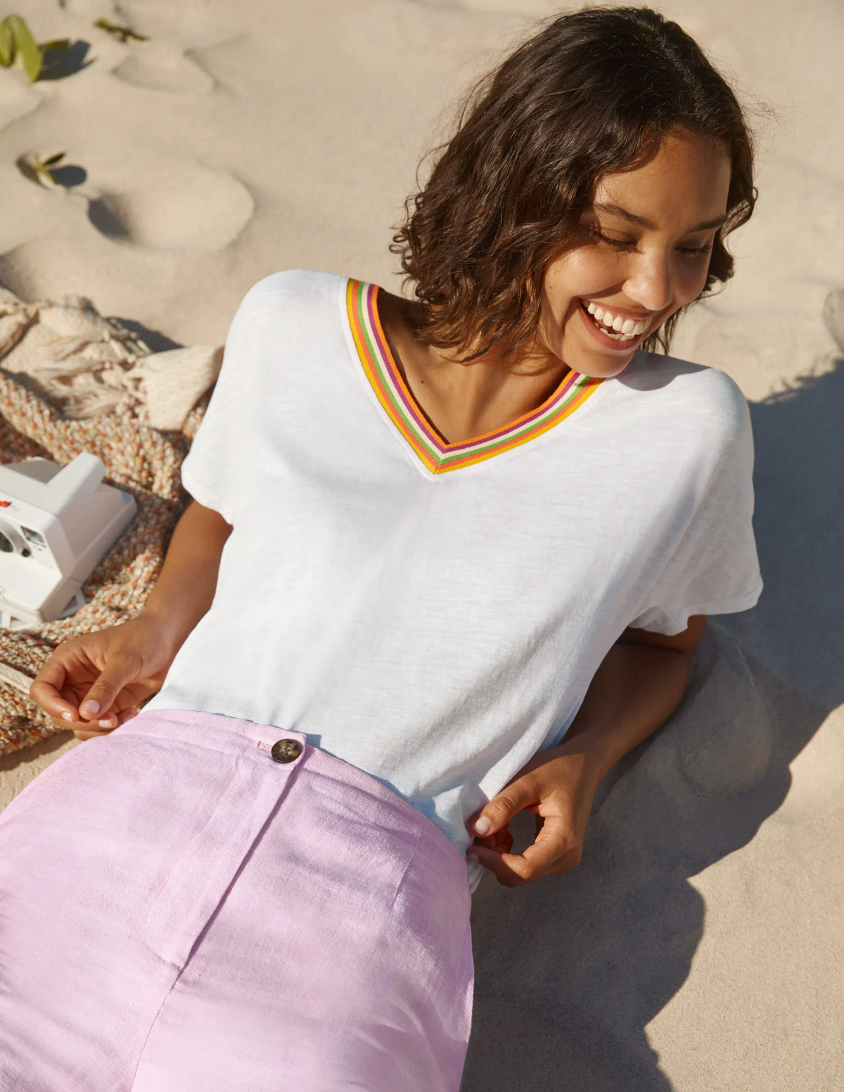 Beatrice Jersey Top-White