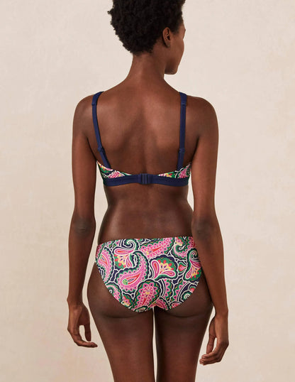 Amalfi Bikini Bottoms-French Navy, Summer Paisley