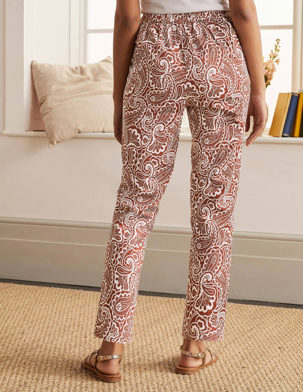Pull On Pants-Red Oak, Summer Paisley
