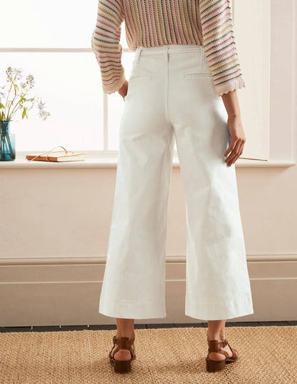 Wide Leg Culottes-Ecru