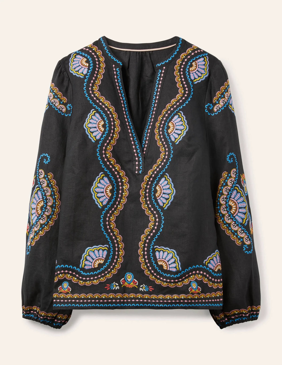 Eden Embroidered Top-Black