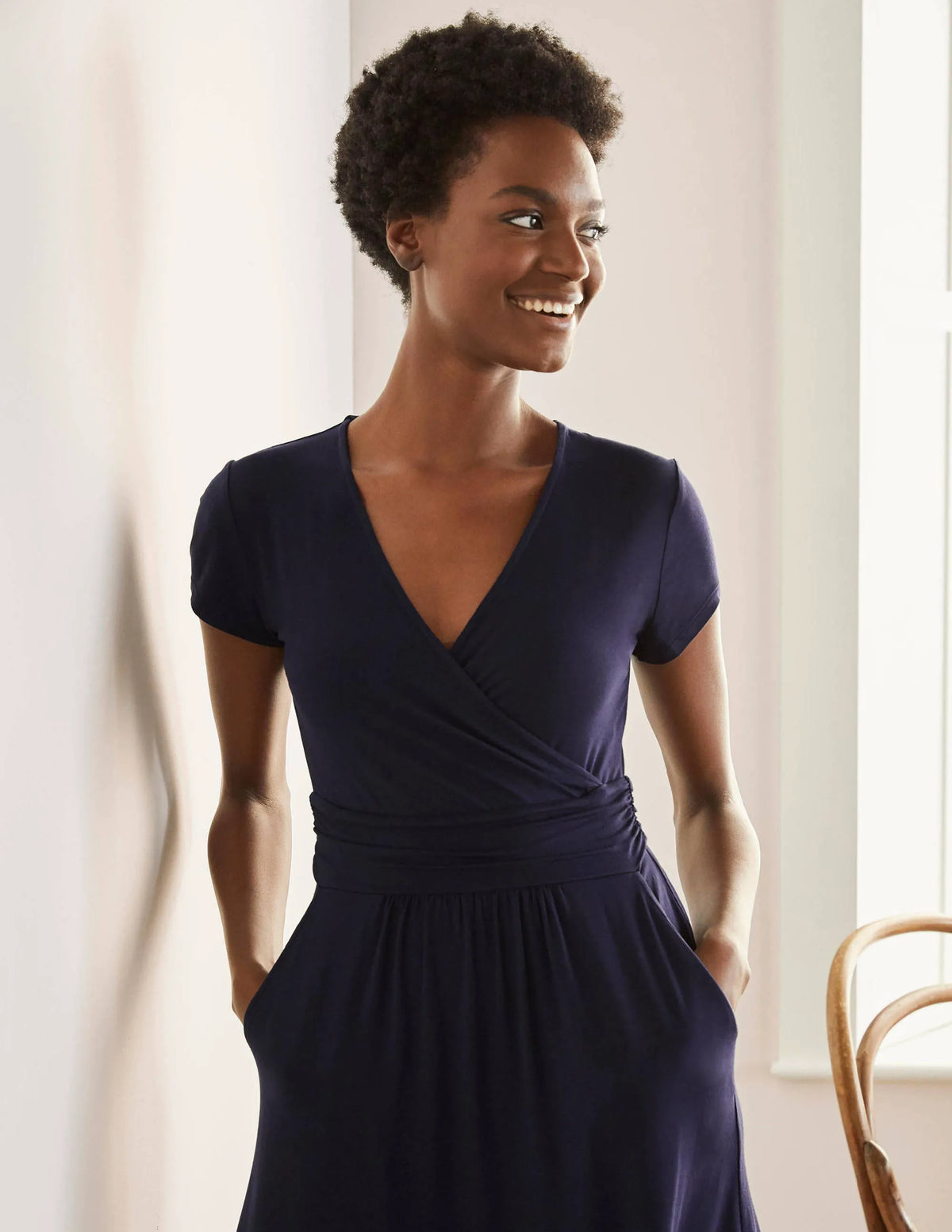 Lola Jersey Dress-Navy