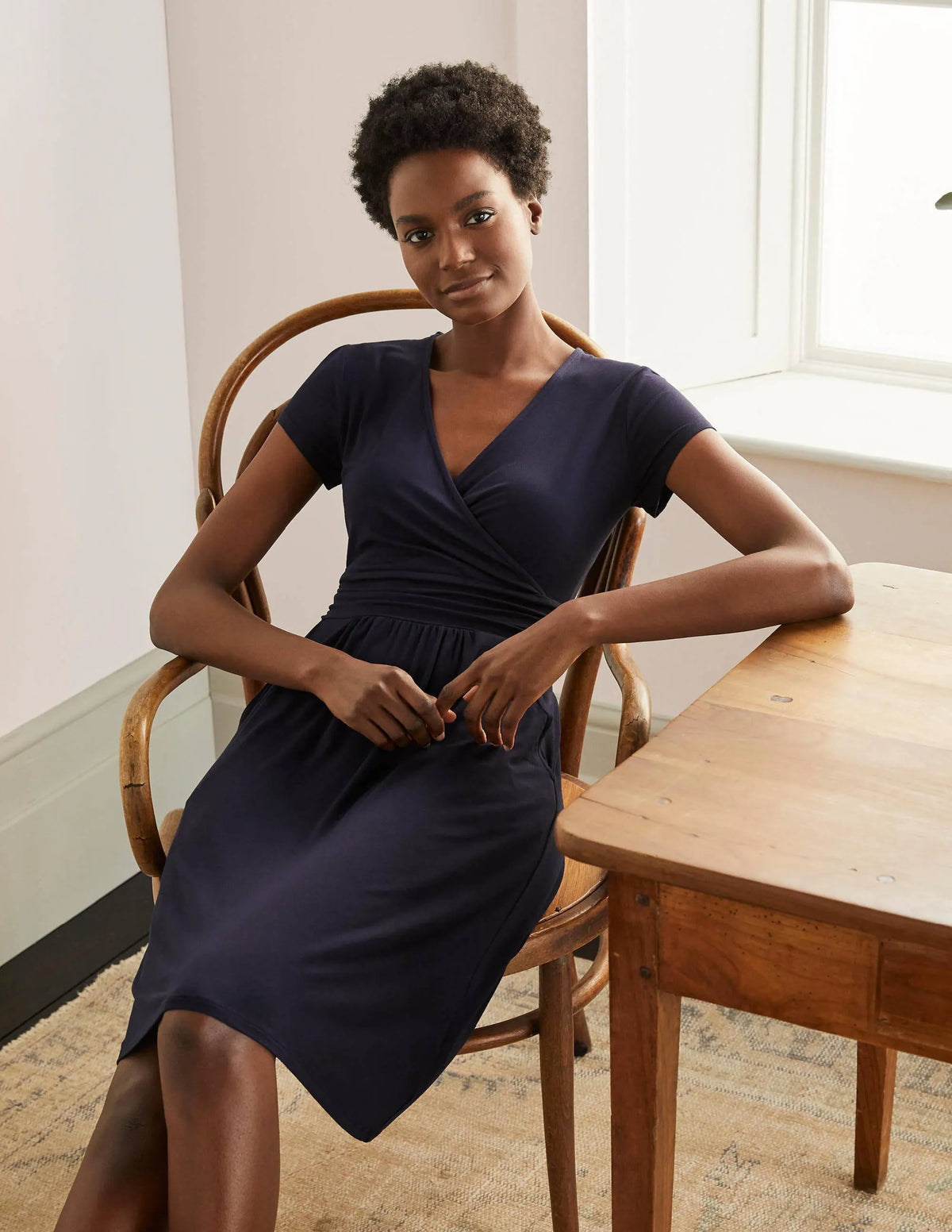 Lola Jersey Dress-Navy