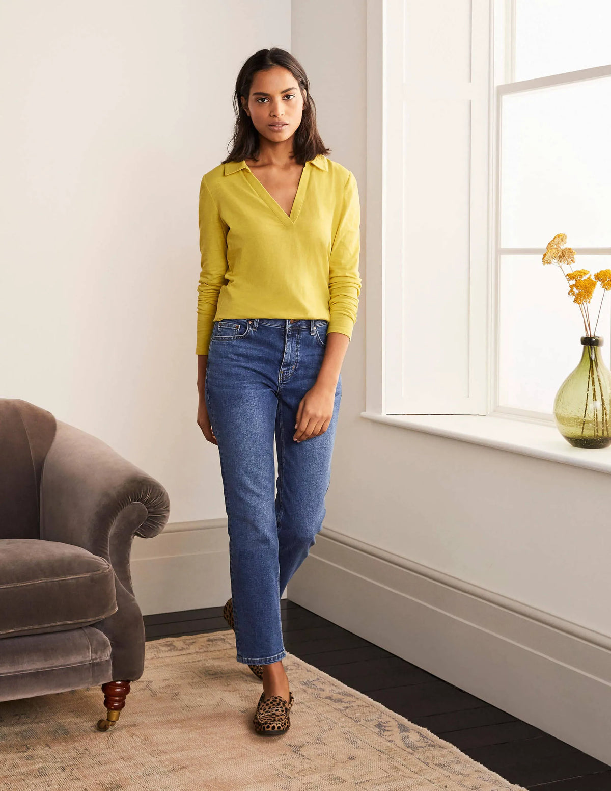 The Cotton Collar Notch Tee-Pineapple