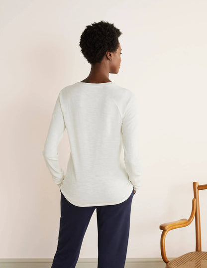 Lorna Baseball Top-Ivory, Foil Placement Stripe
