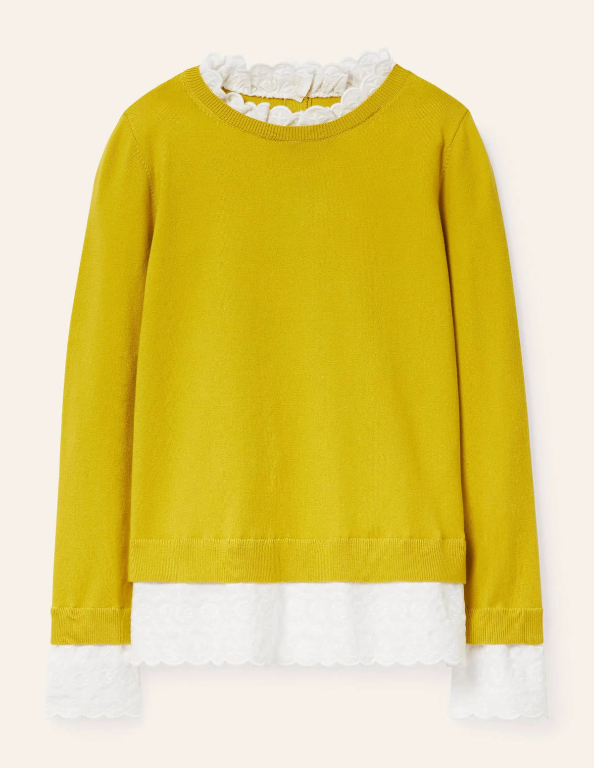Lauderdale Frill Sweater-Chartreuse