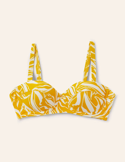 Kythira Cup-size Bikini Top-Chartreuse, Painted Foliage