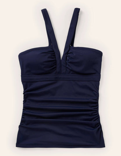Corsica V-neck Tankini Top-French Navy