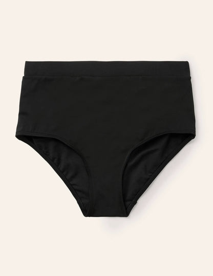High Waist Bikini Bottoms-Black
