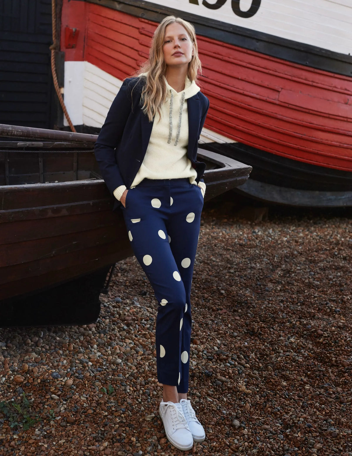 Richmond 7/8 Pants-French Navy, Regular Dot