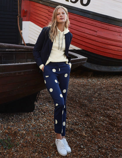 Richmond 7/8 Pants-French Navy, Regular Dot