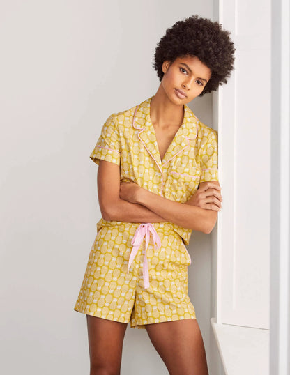 Phoebe PJ Shorts-Chartreuse, Pineapple Geo