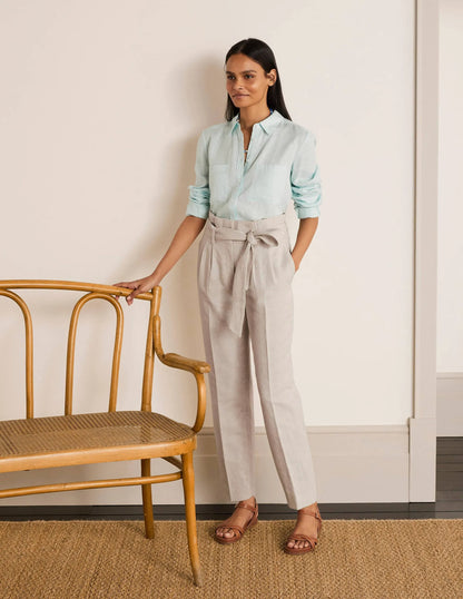 Ludgate Paperbag Pants-Ecru