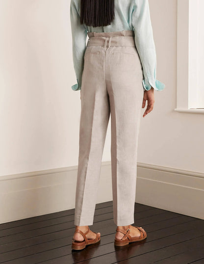 Ludgate Paperbag Pants-Ecru