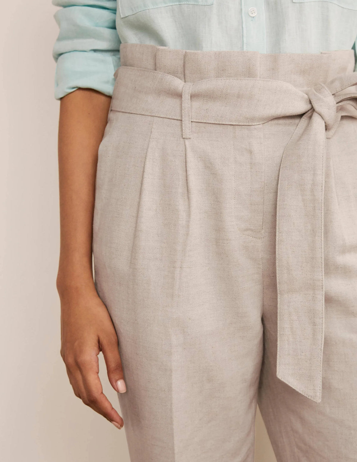 Ludgate Paperbag Pants-Ecru