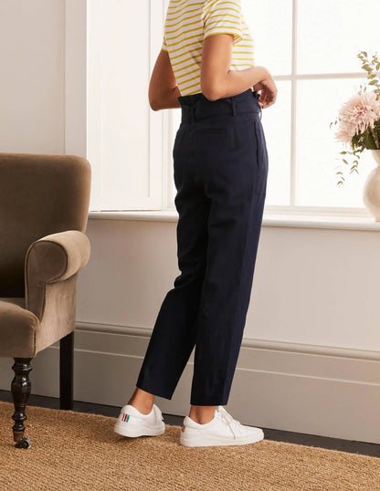 Ludgate Paperbag Pants-Navy