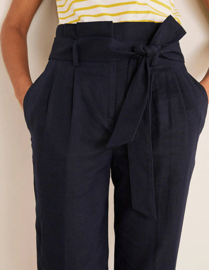 Ludgate Paperbag Pants-Navy