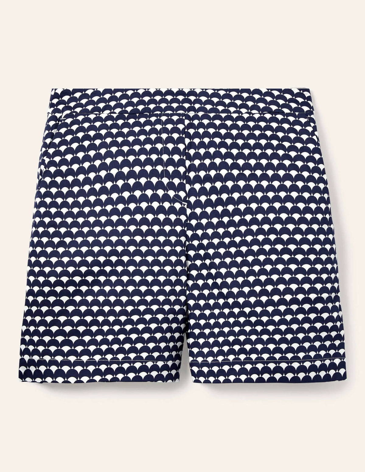 Pull On Shorts-Navy, Scallop Row