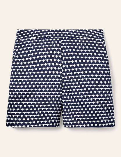 Pull On Shorts-Navy, Scallop Row