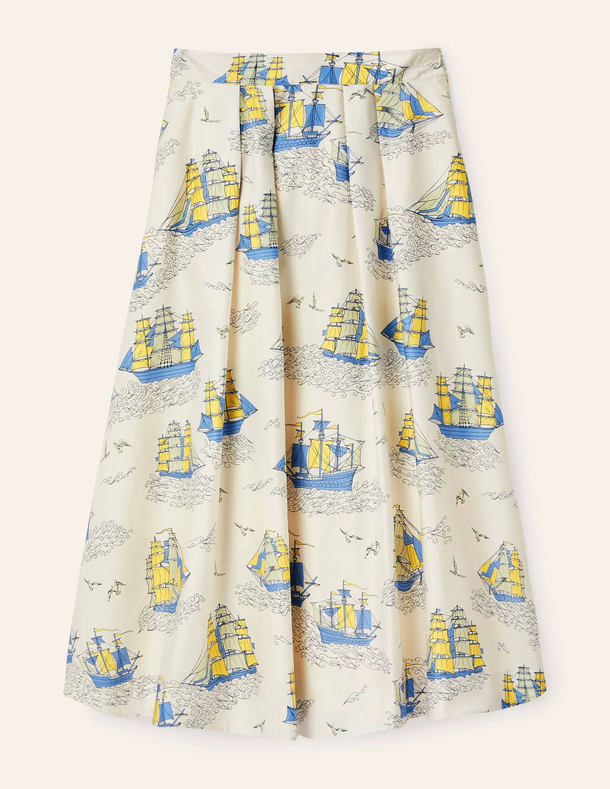 Livia Full Skirt-Ivory Nautical Voyage