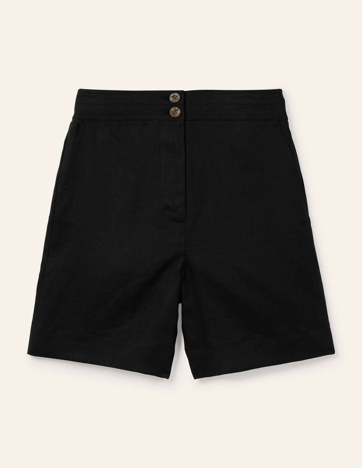 Cornwall Linen Shorts-Black