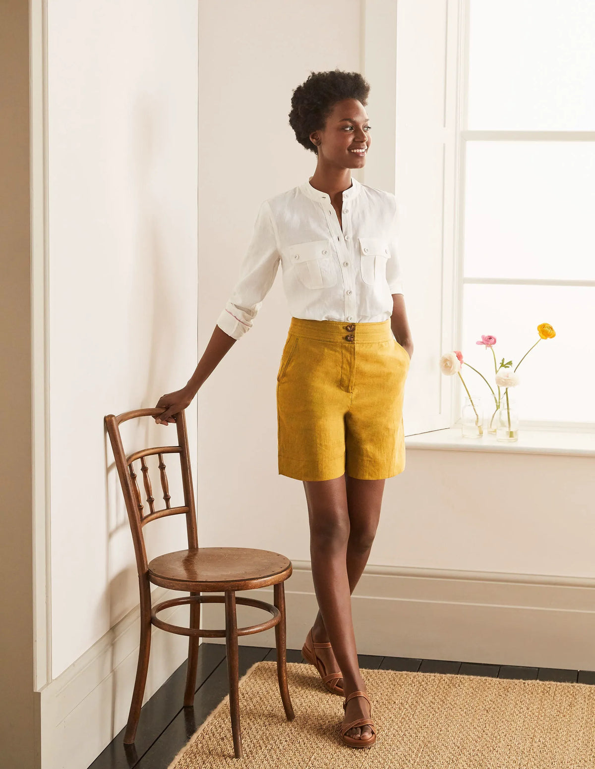 Cornwall Linen Shorts-Tuscan Sun