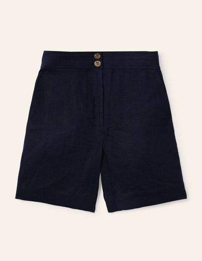 Cornwall Linen Shorts-Navy