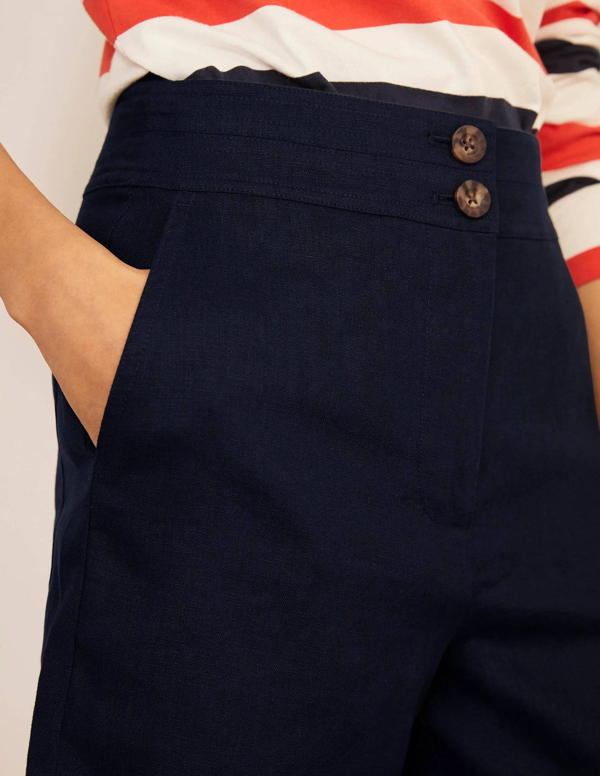 Cornwall Linen Shorts-Navy