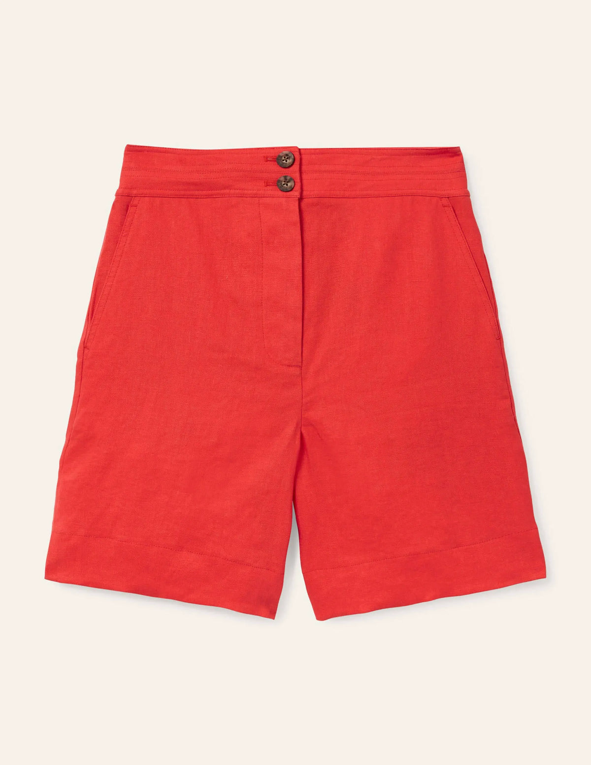 Cornwall Linen Shorts-Cherry Red