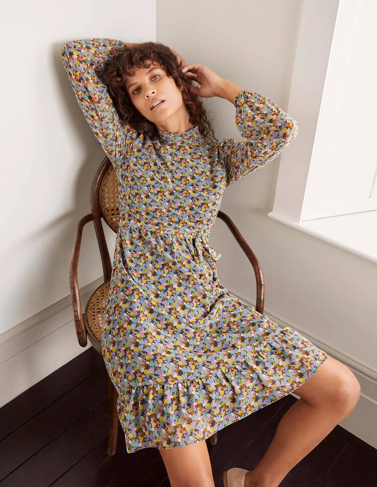 Lottie Belted Dress-Apple Mint, Pressed Bloom