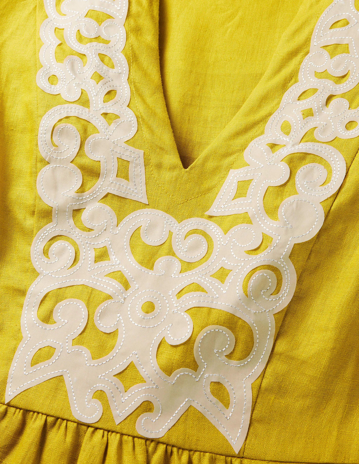 Leonie Linen Dress-Chartreuse