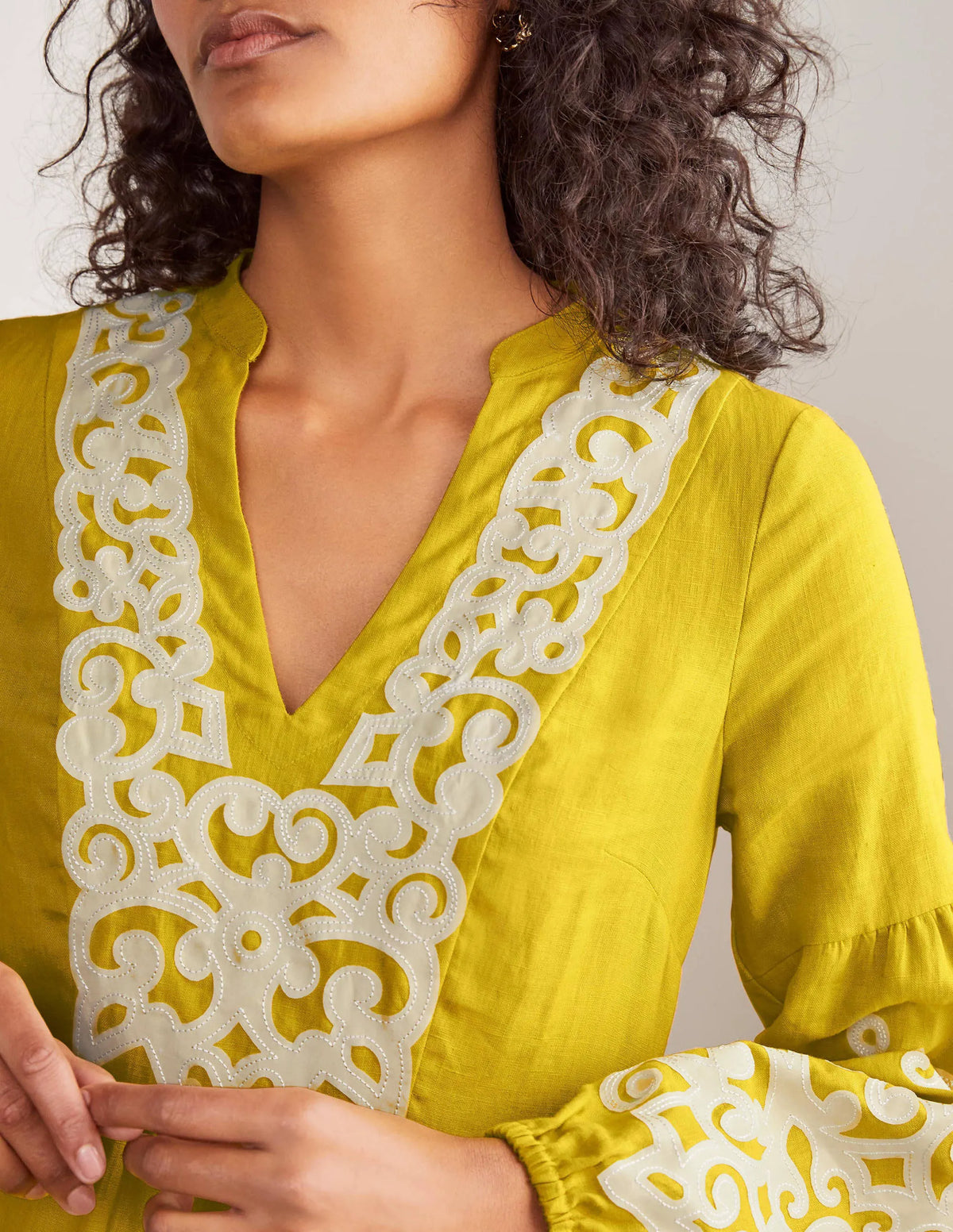 Leonie Linen Dress-Chartreuse