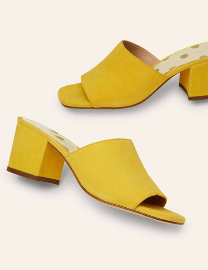 Elsie Heeled Mules-Daffodil