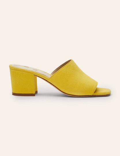 Elsie Heeled Mules-Daffodil