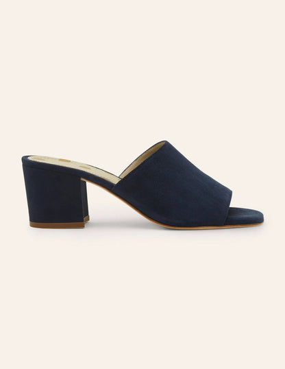 Elsie Heeled Mules-Navy