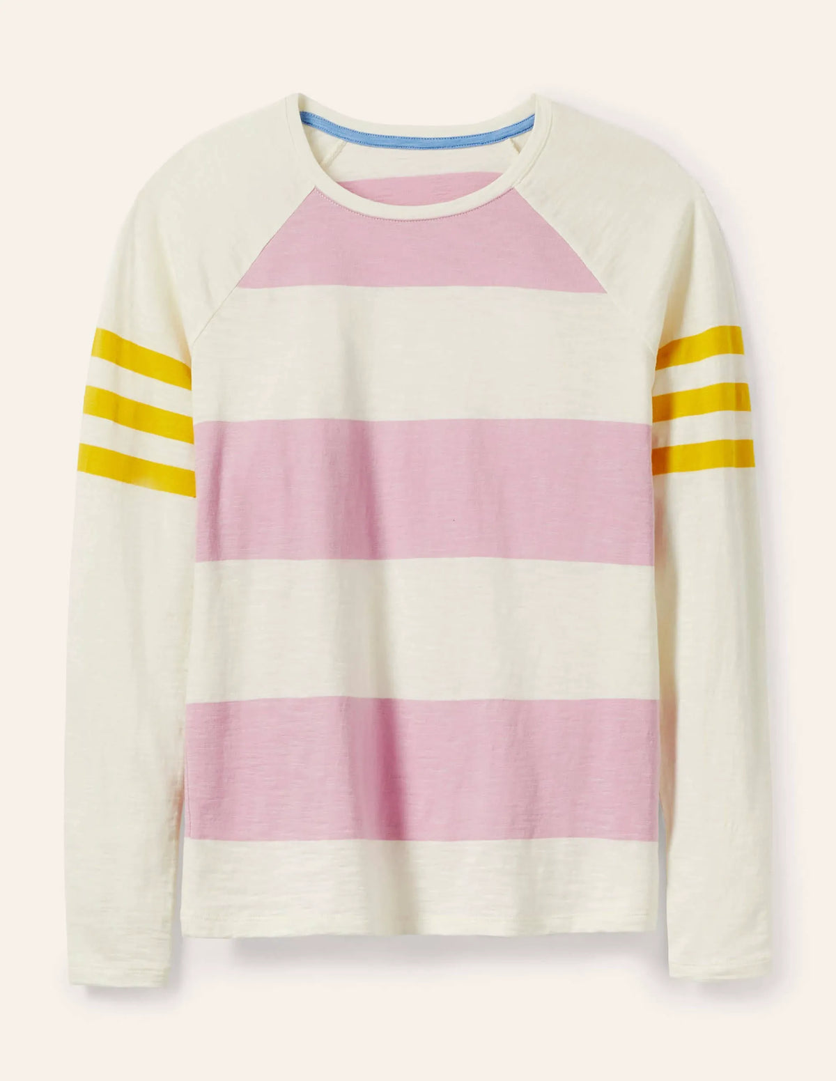 Lorna Baseball Top-Soft Peony and Ivory