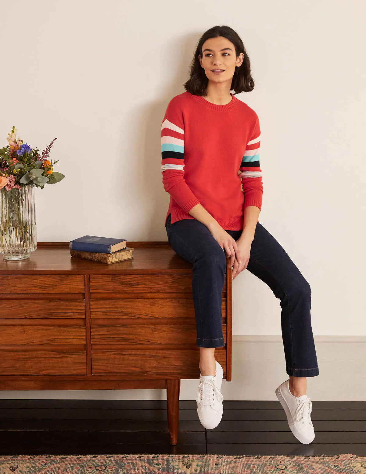 Lennox Relaxed Sweater-Cherry Red