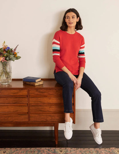 Lennox Relaxed Sweater-Cherry Red