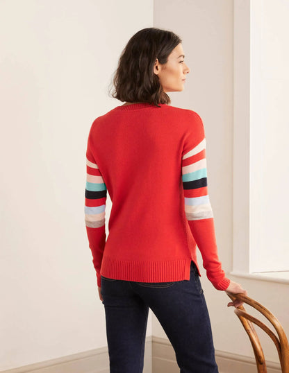 Lennox Relaxed Sweater-Cherry Red